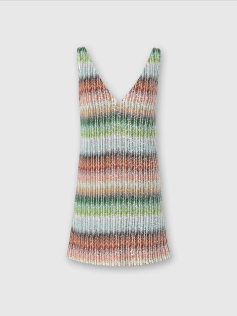 Missoni Short dress in gradient zig zag knit with sequins