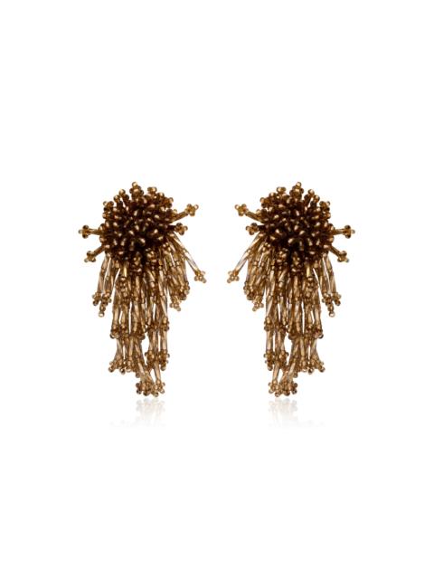 Oscar de la Renta Long Tassel Earrings gold