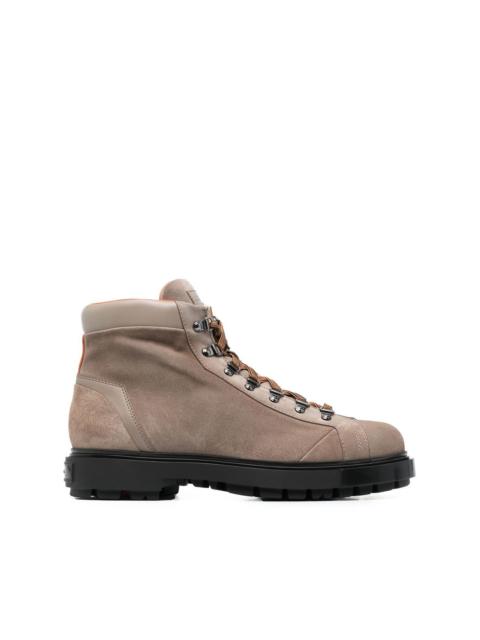 Santoni leather lace-up boots