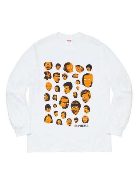 Supreme Supreme FW19 Week 1 Faces L/S Tee Human Face Printing Long Sleeves Unisex White SUP-FW19-099