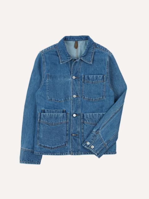 Drake's Bleach Wash Denim Work Jacket