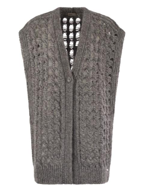 Herno open-work sleeveless cardigan