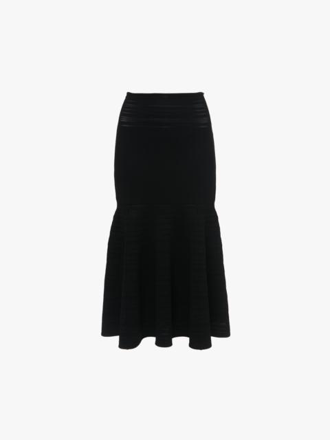 Fit And Flare Midi Skirt In Black