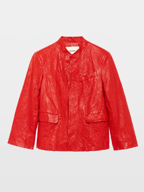 Zadig & Voltaire Veryn Creased Leather Blazer