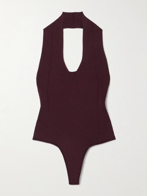 KHAITE Toto Stretch-knit Halterneck Bodysuit