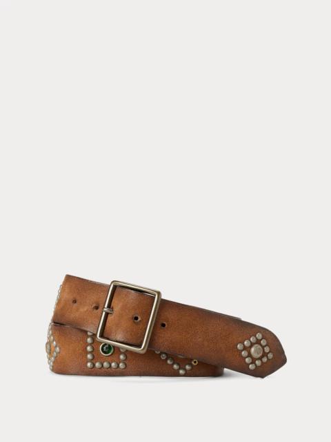 RRL by Ralph Lauren Studded Roughout Leather Belt