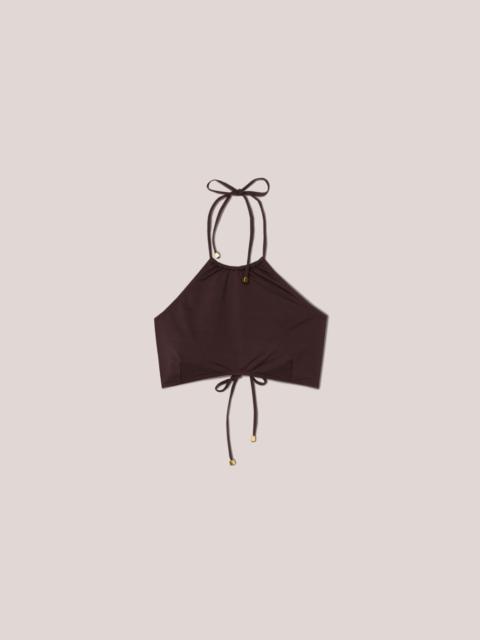 Nanushka JALISA - Matte-stretch bikini top - Brown