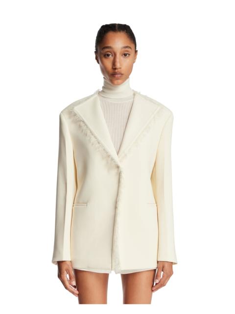 Jil Sander White Wool Gabardine Peacoat