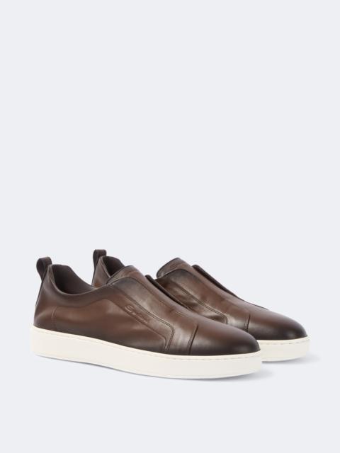 Santoni Victory leather slip-on sneakers