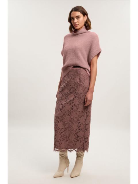 KAREN MILLEN Lace With Black Taping Woven Midi Skirt