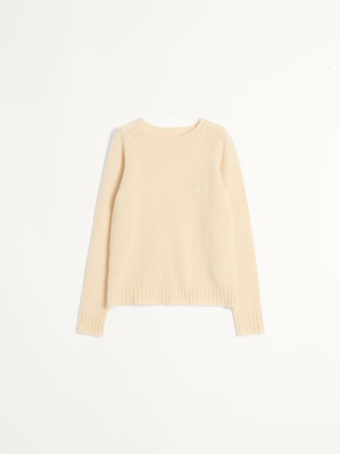 Valentino SHETLAND WOOL CREWNECK SWEATER WITH VLOGO EMBROIDERY