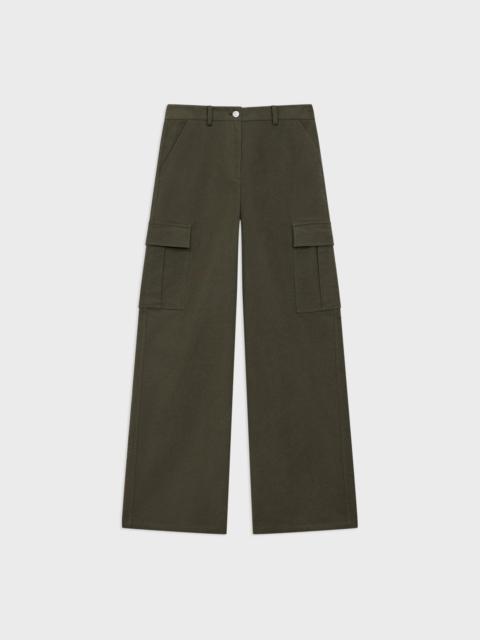 Theory Wide-Leg Cargo Pant in Moleskin Twill