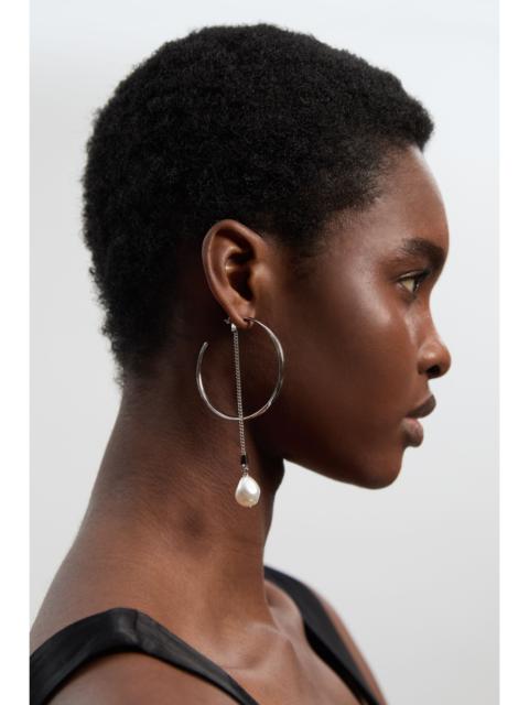 KAREN MILLEN Modern Pearl Hoop Earrings