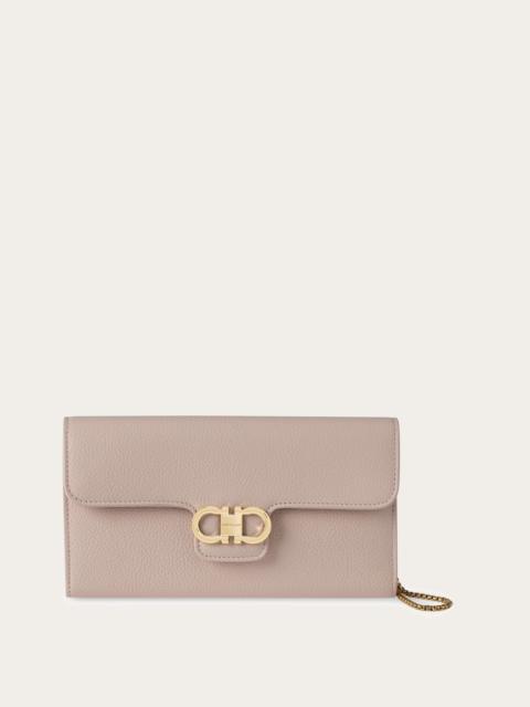 FERRAGAMO Gancini wallet with shoulder strap