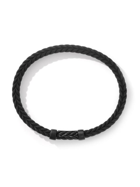 DAVID YURMAN Men's Chevron Black Rubber Bracelet with Black Titanium - Black