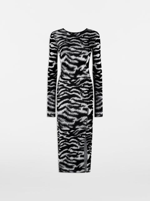 THE ATTICO WHITE AND BLACK MIDI DRESS