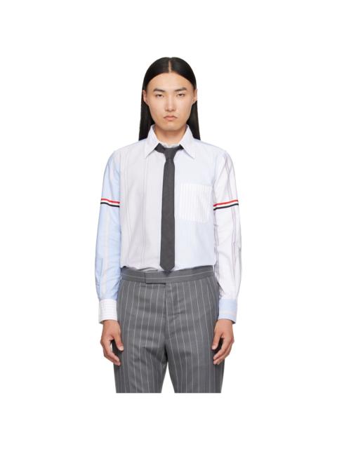 Thom Browne Blue Funmix Pinstripe Oxford Shirt