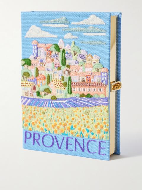 Olympia Le-Tan Provence Embroidered Appliquéd Canvas Clutch