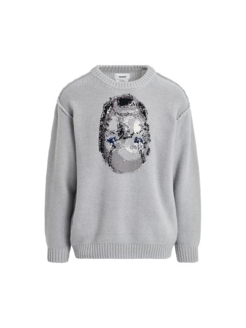 Hand-Knitting Jacquard Sweater in Grey