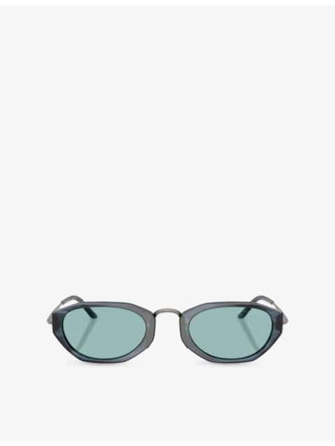 GIORGIO ARMANI AR8242 Oval-Frame Acetate Sunglasses