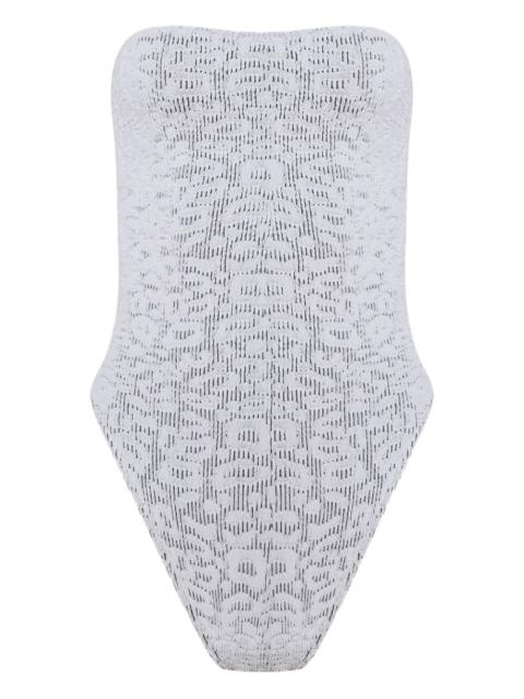 bond-eye Fane leopard-print strapless swimsuit