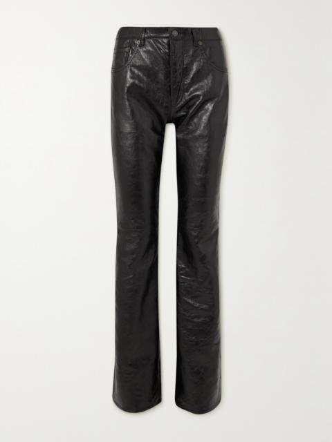 Acne Studios Crinkled-leather Straight-leg Pants