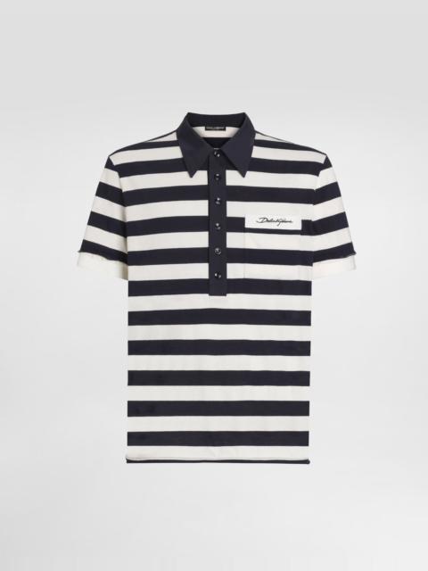 Dolce & Gabbana Striped jersey polo shirt