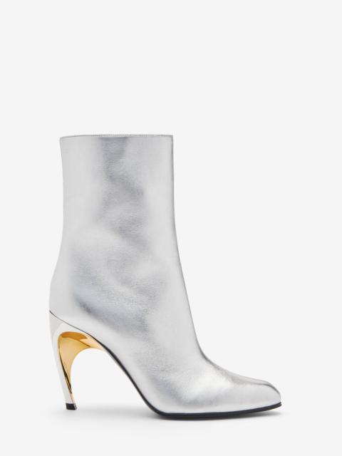 Alexander McQueen Women's Armadillo Ankle Boot in Silver/gold