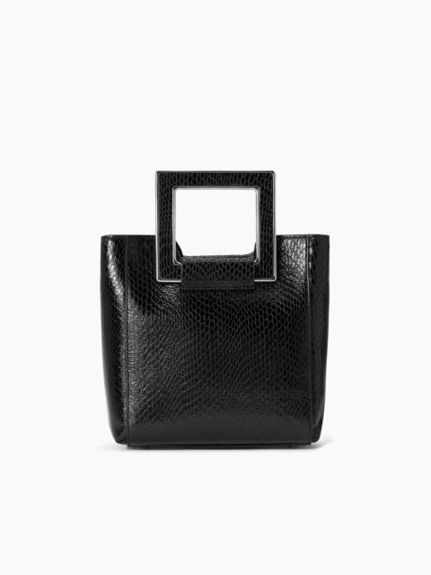 STAUD MINI SHIRLEY BAG BLACK SNAKE EMBOSSED