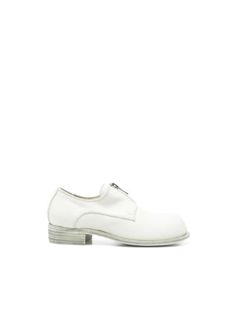Guidi zip leather derby shoes