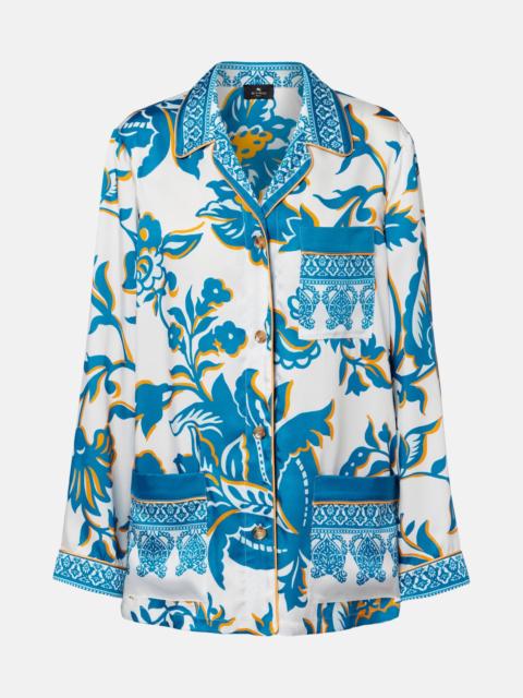 Printed crêpe-de-chine blouse