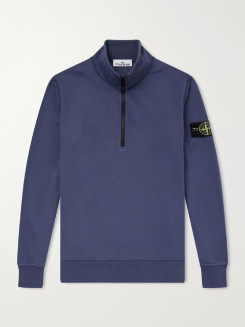 Stone Island Garment-Dyed Cotton-Fleece Half-Zip Sweatshirt
