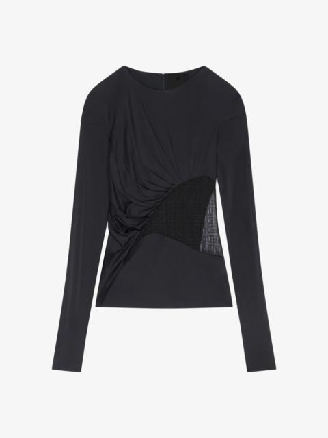 Givenchy DRAPED TOP IN JERSEY AND 4G LACE