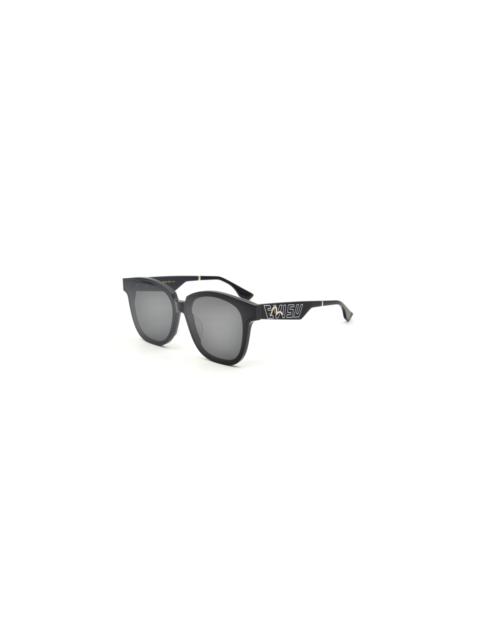 EVISU BLACK-TONE D-FRAME ACETATE SUNGLASSES