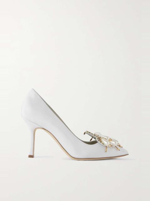 90 embellished grosgrain pumps