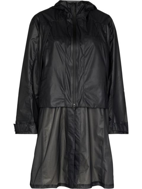 Y-3 hooded midi raincoat