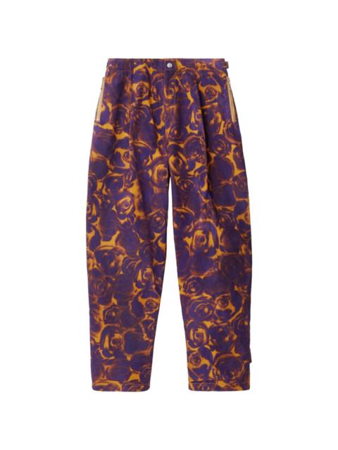 rose-print tapered trousers