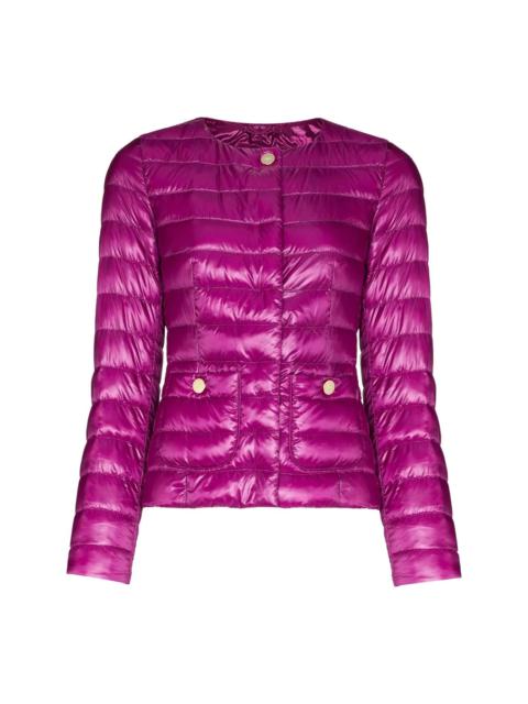 quilted-finish fitted jacket