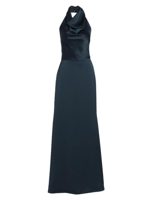 AMSALE Women's Satin Halter Gown - French Blue