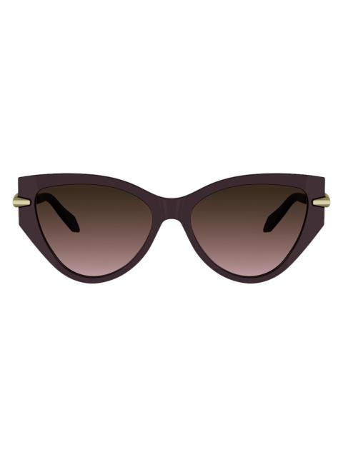 BVLGARI Women's Serpenti Viper 56MM Cat-Eye Sunglasses - Violet Gradient Bordeaux