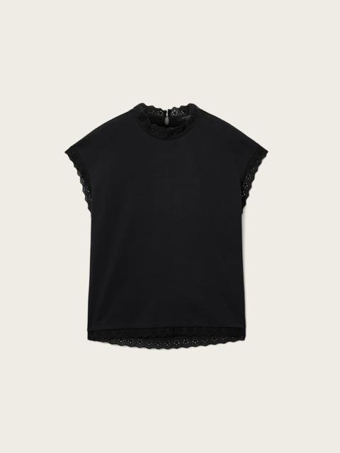 ALLSAINTS LELE LACE TRIM COTTON TANK TOP