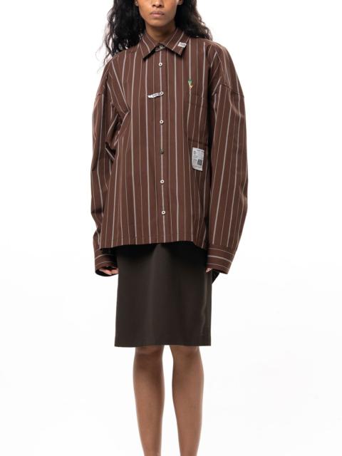 Maison MIHARAYASUHIRO Leon Embroidery Stripe Shirt
