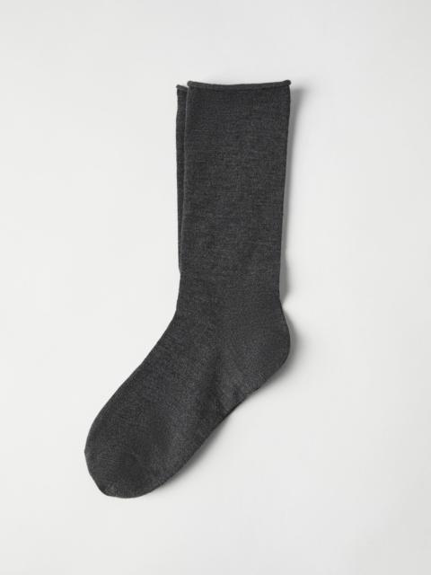 Stretch cashmere knit socks