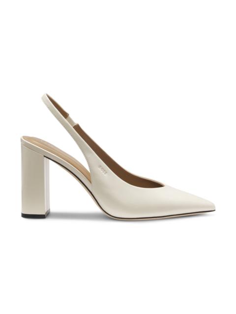BOSS HEELED LEATHER PUMPS WITH SLINGBACK STRAP