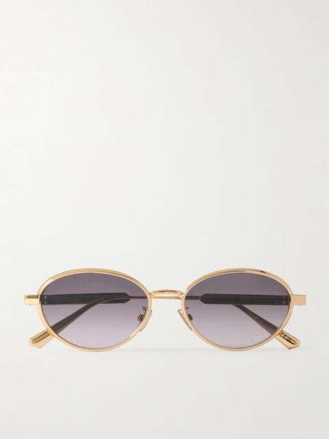 Dior Diorcannage R1u Oval-frame Gold-tone Sunglasses
