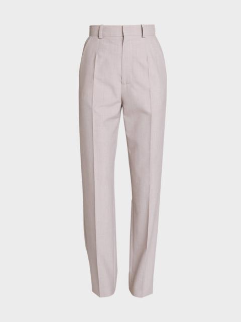 Wool-Blend High Waisted Trousers