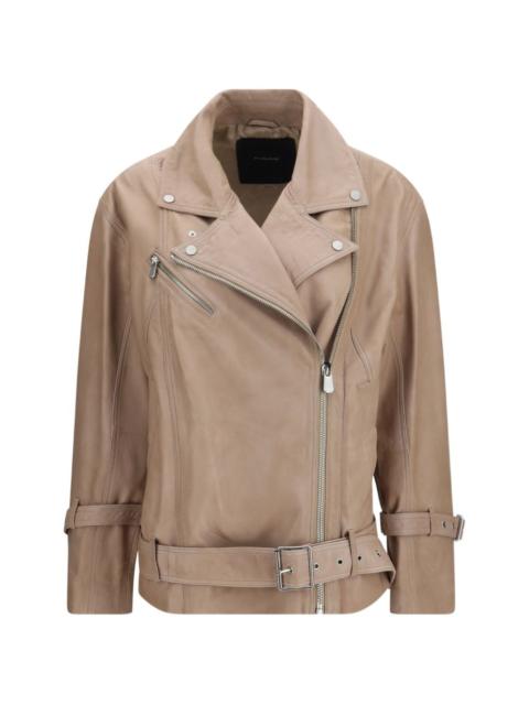 PINKO Candy belted leather jacket
