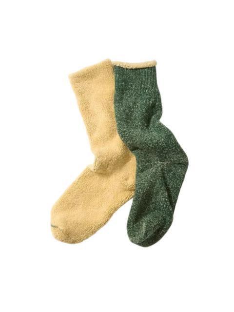 ROTOTO® R1612 Reversible Pile Socks Forest Green / Raw Beige