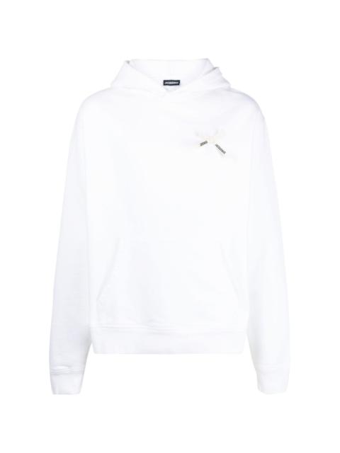JACQUEMUS Noeud bow-embellished cotton hoodie