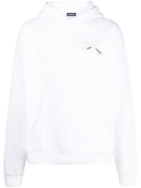 Noeud bow-embellished cotton hoodie